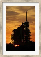 Framed Space Shuttle Atlantis on the Launch Pad