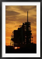 Framed Space Shuttle Atlantis on the Launch Pad