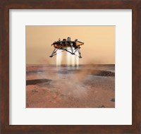 Framed Phoenix Mars Lander Arriving on Mars