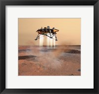 Framed Phoenix Mars Lander Arriving on Mars