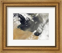 Framed Dust plumes Blowing off the North African Coast
