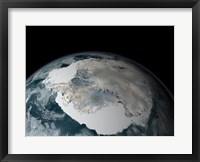 Framed Frozen Continent of Antarctica and its Surrounding Sea Ice
