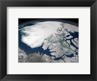 Framed Arctic Sea Ice Above North America