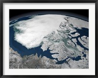 Framed Arctic Sea Ice Above North America