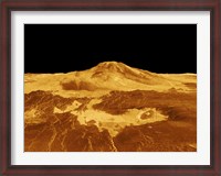 Framed 3D Perspective View of Maat Mons on Venus