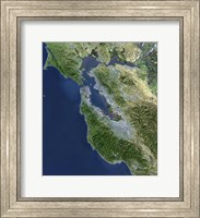 Framed Satellite view of San Francisco, California