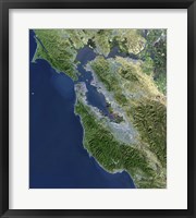 Framed Satellite view of San Francisco, California