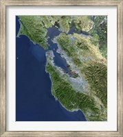 Framed Satellite view of San Francisco, California