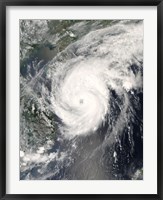 Framed Typhoon Neoguri approaching China