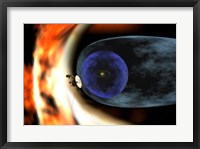 Framed Voyager 2 Spacecraft Studies the Outer Limits of the Heliosphere