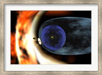 Framed Voyager 2 Spacecraft Studies the Outer Limits of the Heliosphere