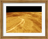 Framed 3D Perspective View of Latona Vorona and Dali Chasma on Venus