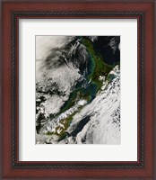 Framed Satellite view of New Zealand