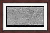 Framed Global Map of Saturn's Moon Dione