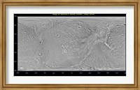 Framed Global Map of Saturn's Moon Dione