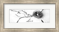 Framed Nest and Branch II Love