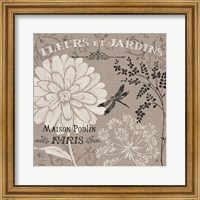 Framed French Linen Garden II