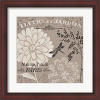 Framed French Linen Garden II