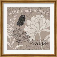 Framed French Linen Garden III