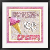 Framed Happiness Is Ice Cream