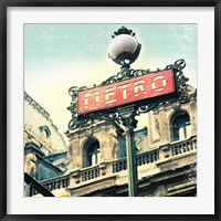 Framed Paris Metro Letter