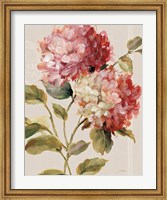 Framed Harmonious Hydrangeas Linen