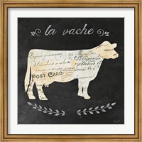 Framed La Vache Cameo Sq