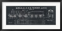 Framed Train Blueprint II Black