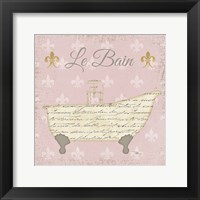 Framed Vintage Bath VI Fleur Pink