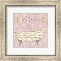 Framed Vintage Bath VI Fleur Pink