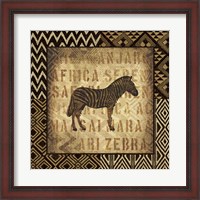 Framed African Wild Zebra Border