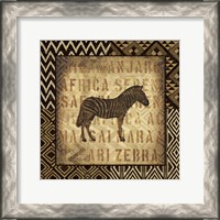 Framed African Wild Zebra Border