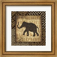 Framed African Wild Elephant Border