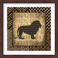 Framed African Wild Lion Border