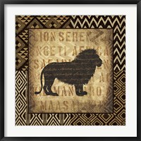 Framed African Wild Lion Border