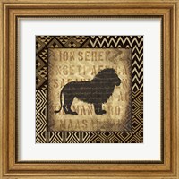 Framed African Wild Lion Border