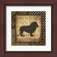 Framed African Wild Lion Border