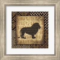 Framed African Wild Lion Border