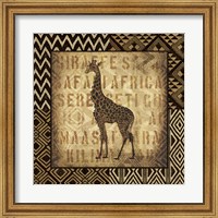 Framed African Wild Giraffe Border