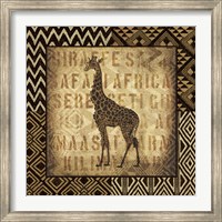 Framed African Wild Giraffe Border