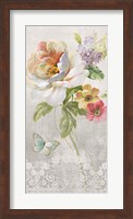 Framed Textile Floral Panel II