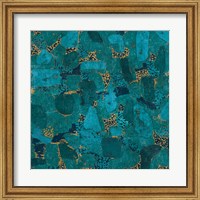 Framed Gilded Stone Turquoise