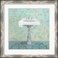 Framed 'Damask Bath Sink' border=