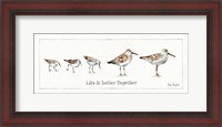 Framed Pebbles and Sandpipers I