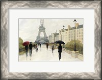 Framed Eiffel in the Rain Marsala Umbrella