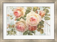 Framed Vintage Roses on Driftwood
