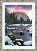 Framed Winter snow, Merced River