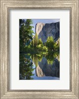 Framed El Capitan reflected in Merced River Yosemite NP, CA