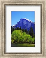Framed View of Half Dome rock and Merced River, Yosemite National Park, California