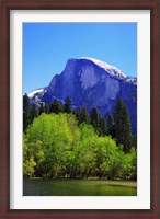 Framed View of Half Dome rock and Merced River, Yosemite National Park, California